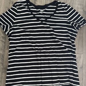 Old Navy Navy and White Striped Tee